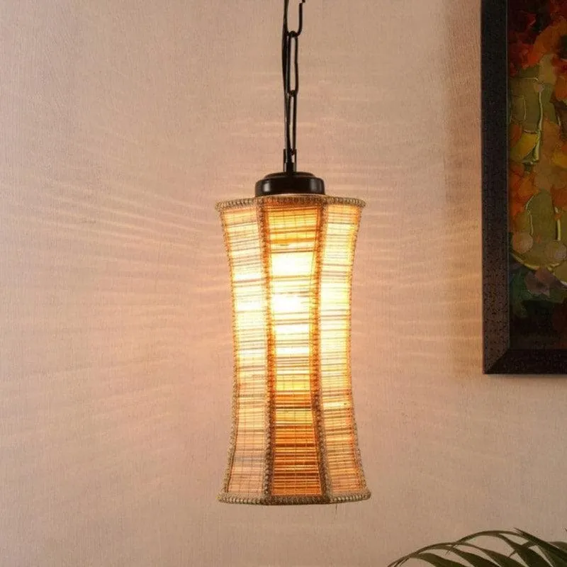 Neve Bamboo Cane Ceiling Lamp media 1