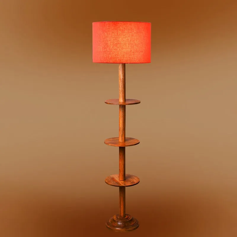 LumiCrate Tower Wooden Floor Lamp - Orange media 7