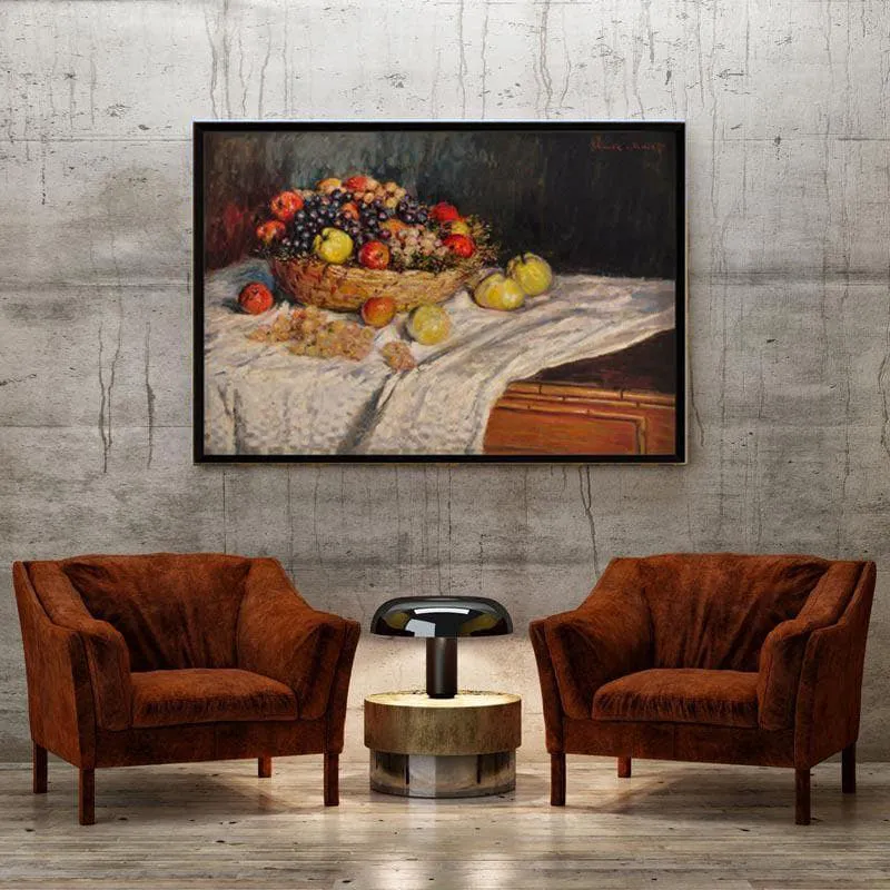 Apples And Grapes 1880 By Claude Monet - Black Frame media 4