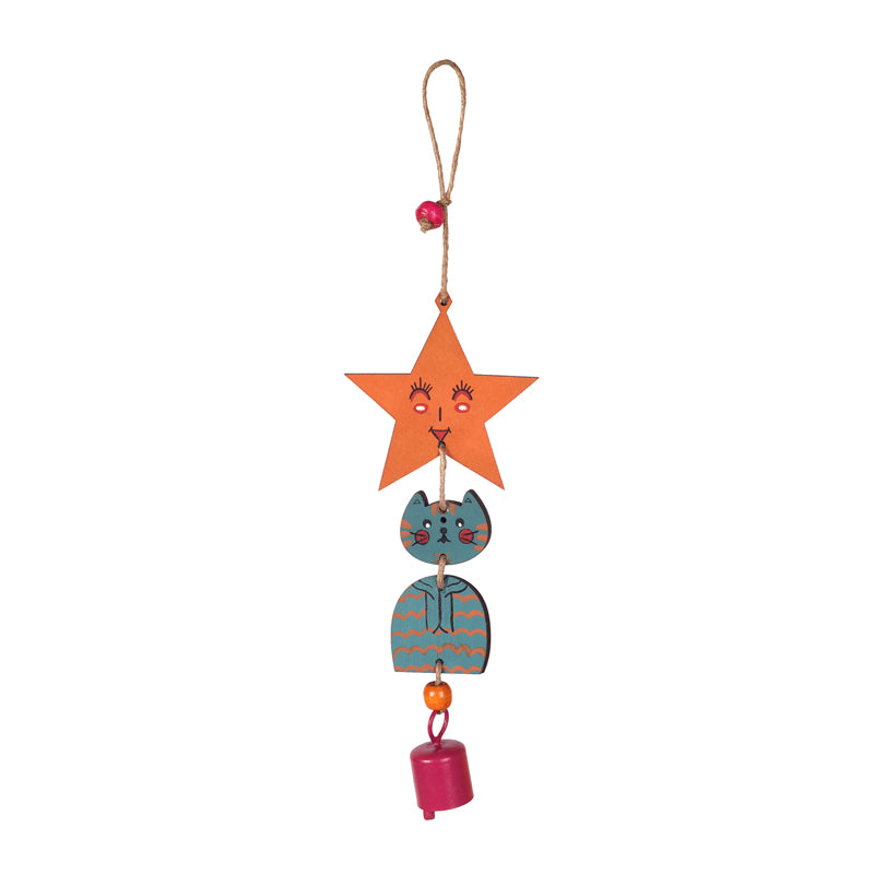 Turquoise Kitty Windchime media 3