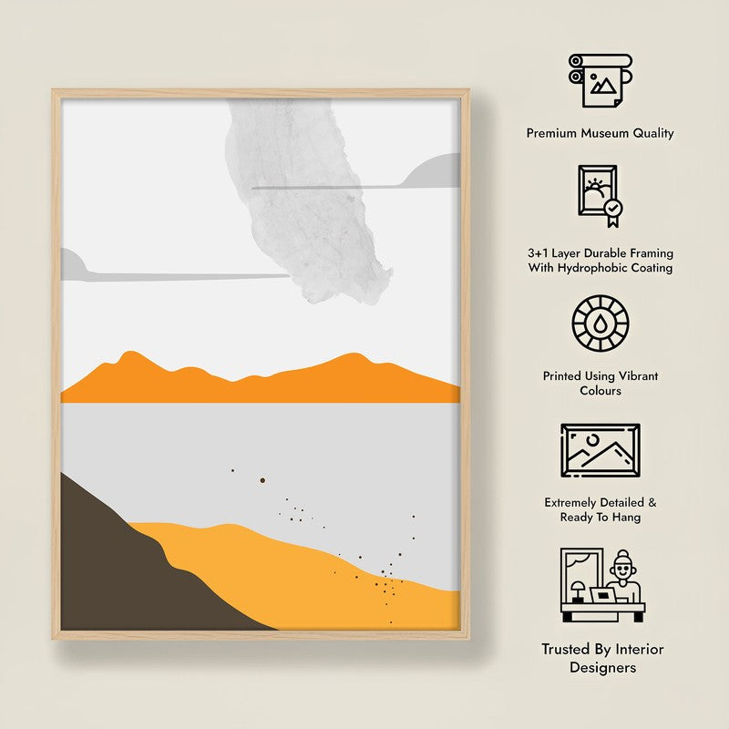 Golden Landscape Archival Canvas Wall Art - Natural Brown Frame media 8