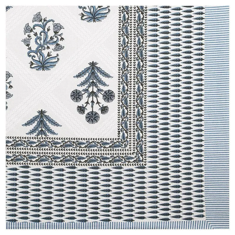 Brynn Floral Cotton Bedsheet (Blue) - 160 TC media 4