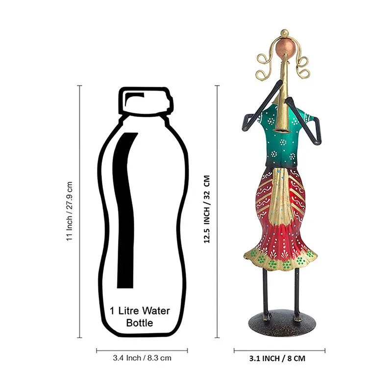 Lady Musician Iron Showpiece - Green,Red media 8