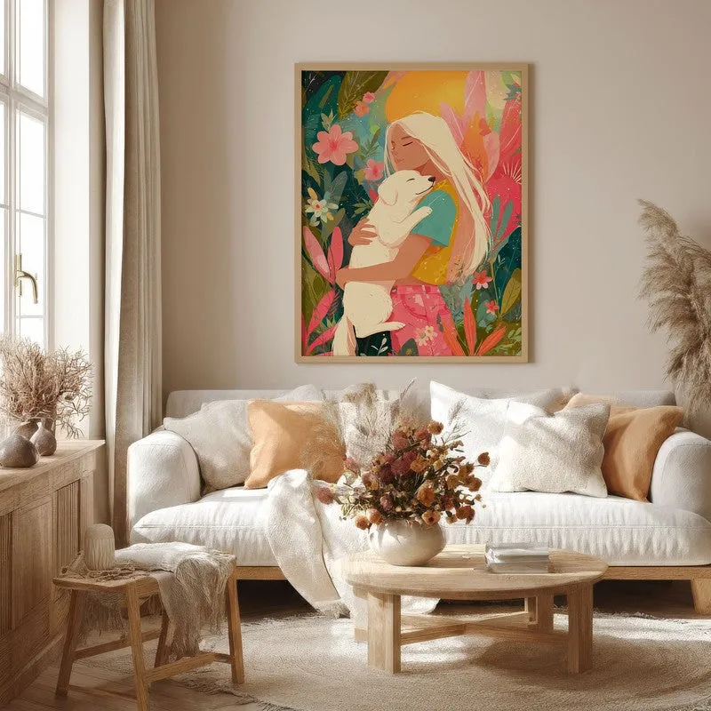 Wild Tender Canvas Wall Painting - Brown Frame media 4