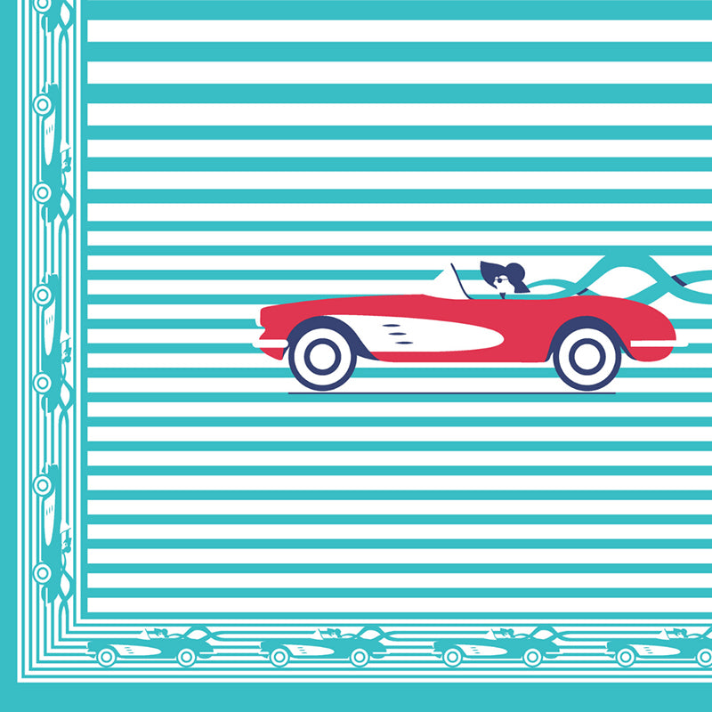 Illusion Stripey Race Cotton Bedsheet (Turquoise) - 200 TC media 3