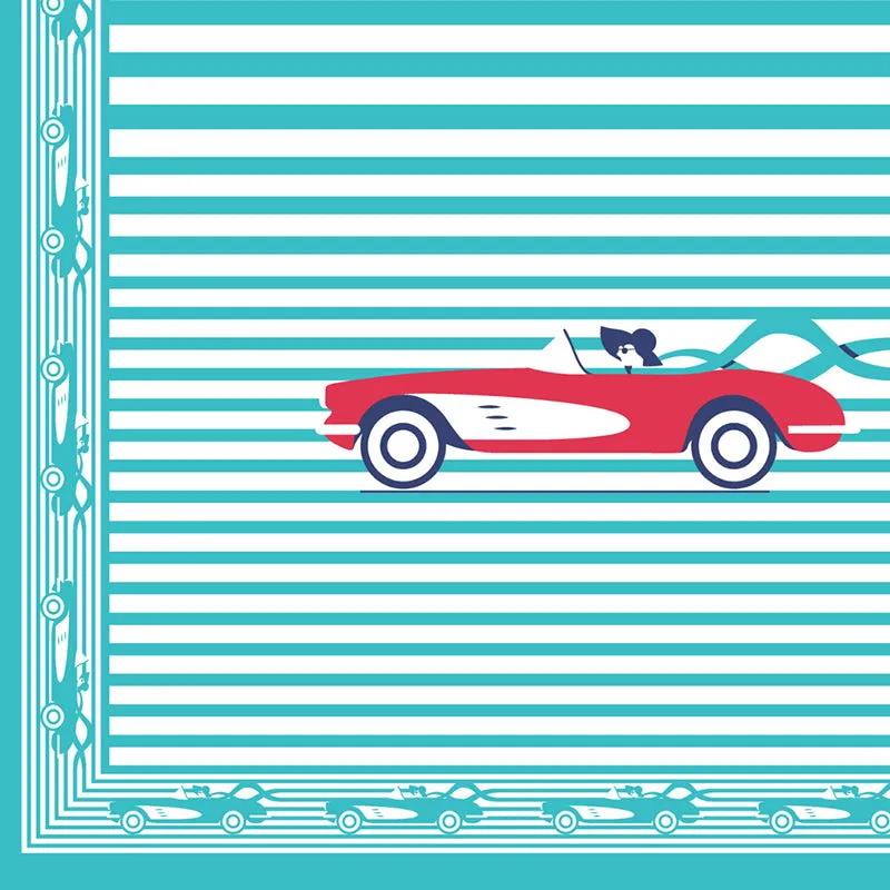 Illusion Stripey Race Cotton Bedsheet (Turquoise) - 200 TC media 3