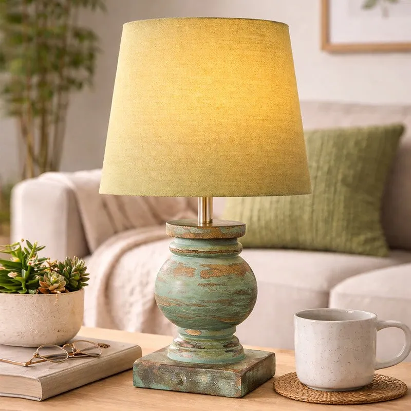 CleanFlare Wooden Table Lamp - Green media 1