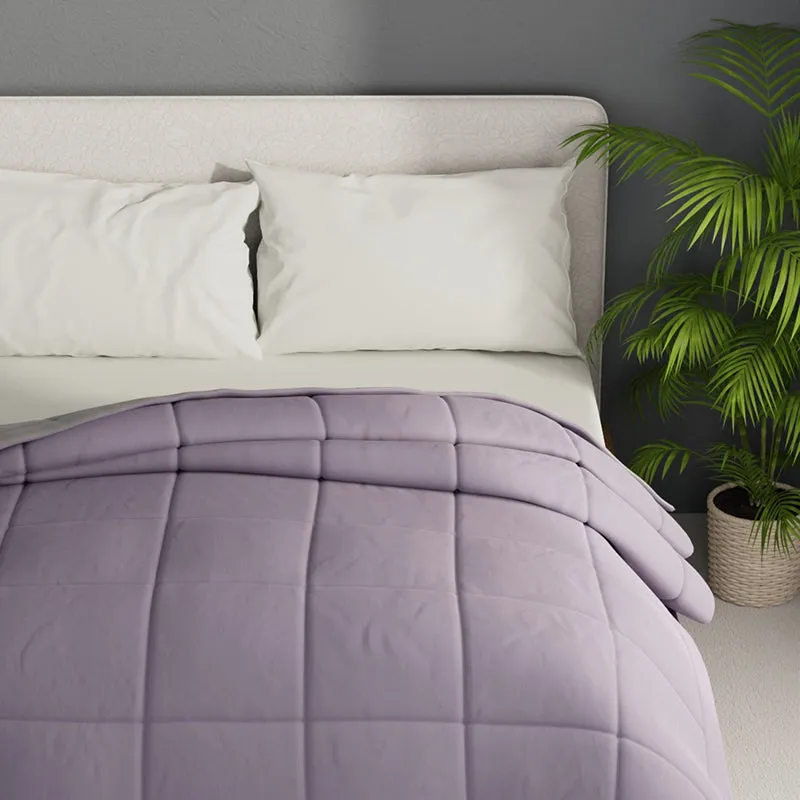 Herbert Reversible Solid Comforter (Lavender) - 120 GSM media 4