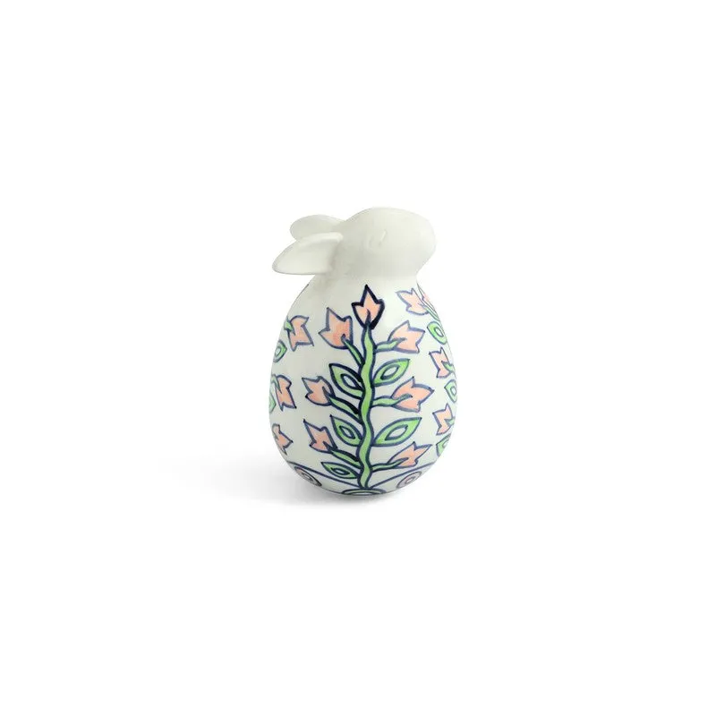Leafy Bunnies Ceramic Showpiece - Set Of Two media 4