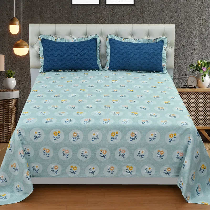 Blueberry Dusk Frill Micro Fiber Bedsheet - 150 GSM media 3