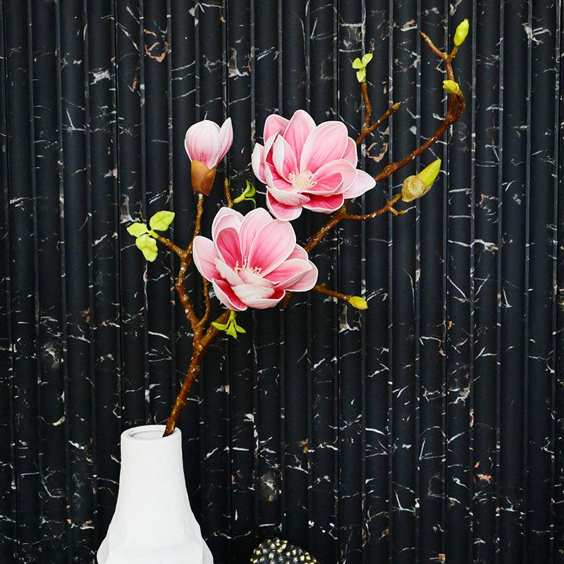 Faux Realistic Magnolia Flower Stick - Pink media 4