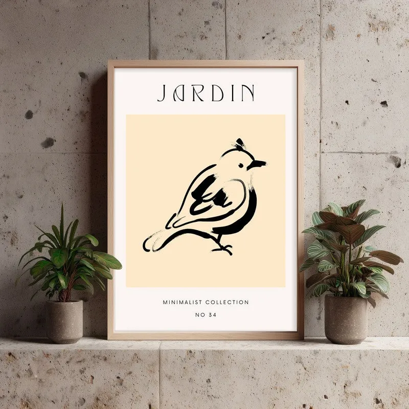 Chirping Melody Archival Canvas Wall Art - Natural Brown Frame media 4