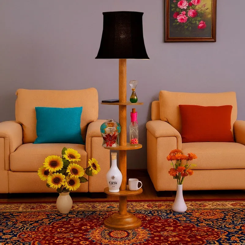 GlowDock Column Wooden Floor Lamp - Black media 3