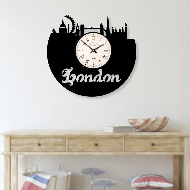 London City Steel Analog Wall Clock - Black media 3