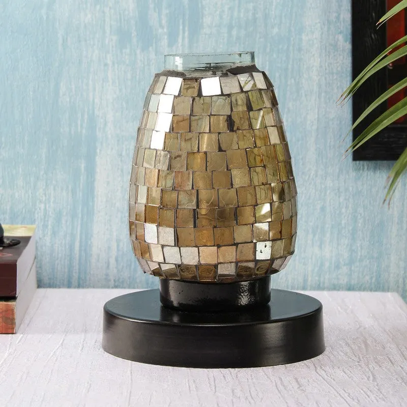 Prismlume Mosaic Glass Table Lamp With Wooden Base media 3
