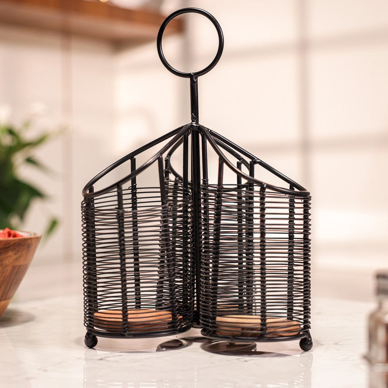 Natural Grain Wood Cutlery Stand media 5