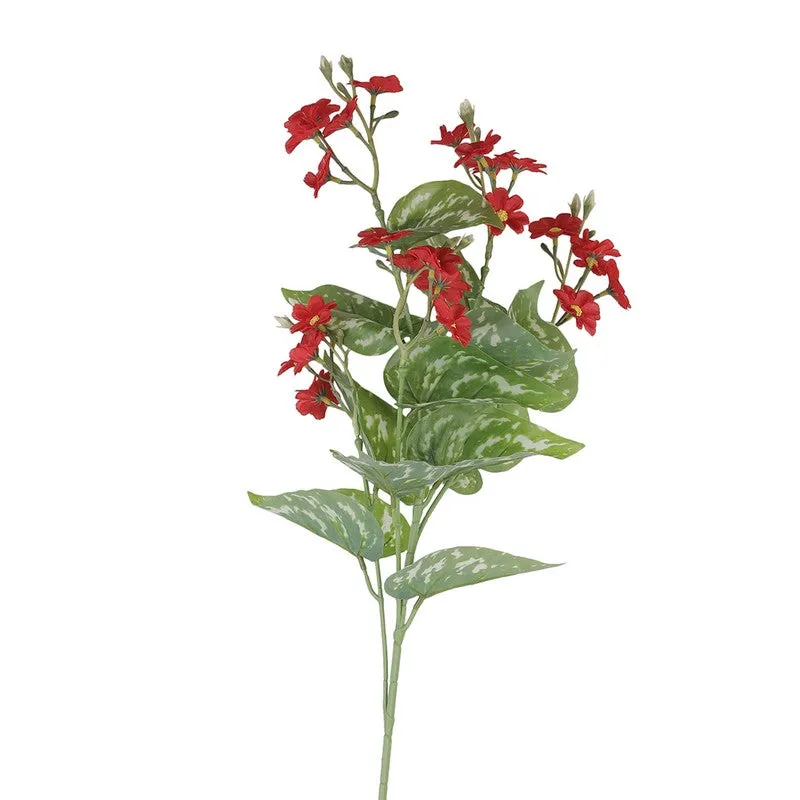 Linora Begonia Artificial Flower(Red) - Set Of Two media 5