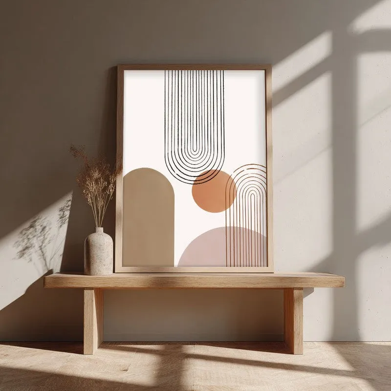 Balanced Arches Canvas Wall Painting With Brown Frame media 4