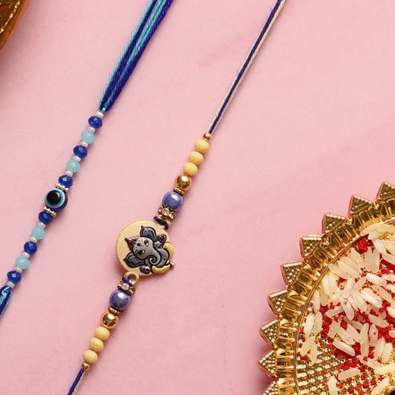 Bala Ganesha Rakhi with Roli Chawal - Three Piece Set media 3