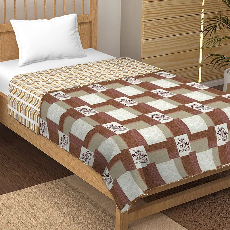 Nutan Floral Checkered Reversible Cotton Dohar media 1