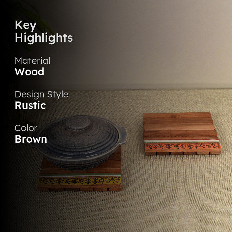 Alda Wooden Trivet - Set Of Two media 2