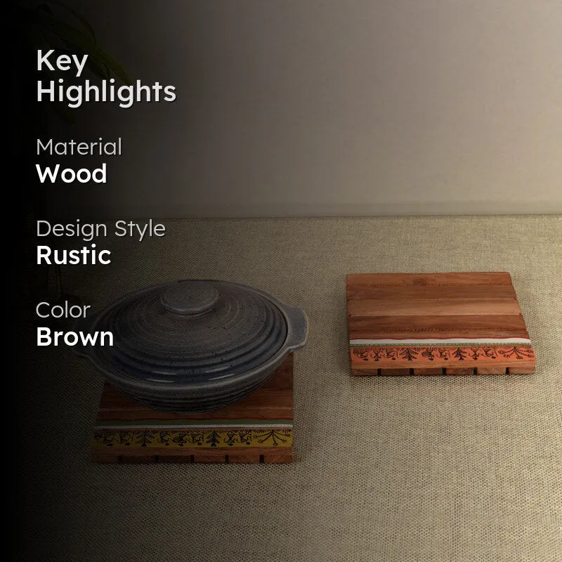 Alda Wooden Trivet - Set Of Two media 2