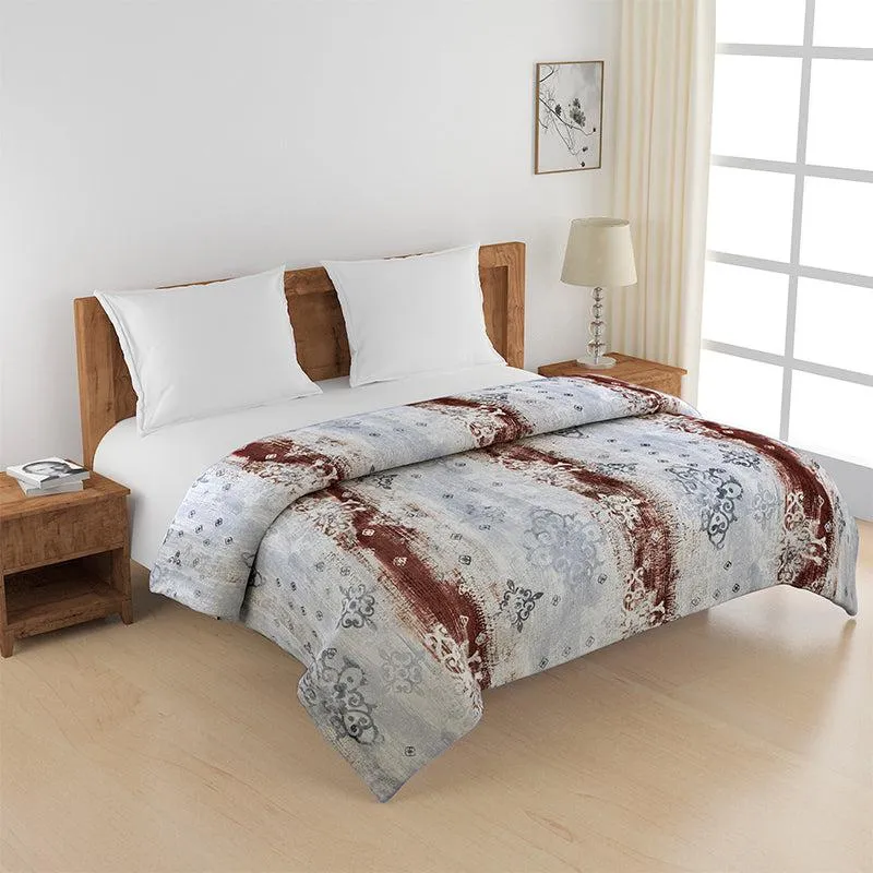 Swayam Anvi Ethnic Cotton Comforter (Brown) - 150 GSM media 1