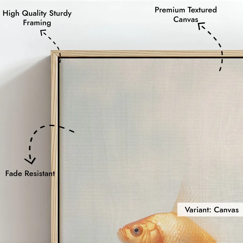 Goldfish Glam Archival Canvas Wall Art - Natural Brown Frame media 6