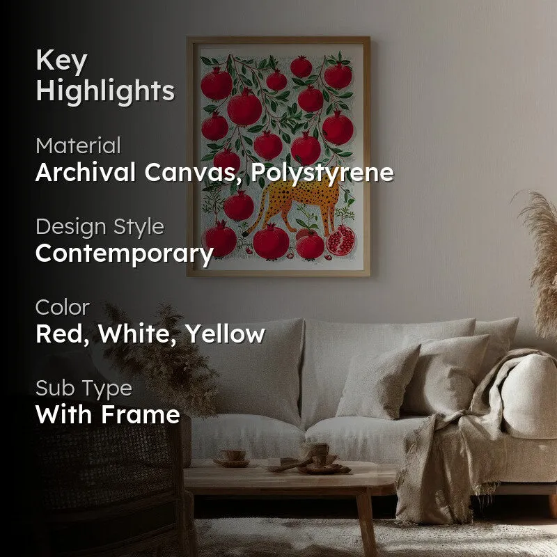 Scarlet Canvas Wall Painting - Brown Frame media 2