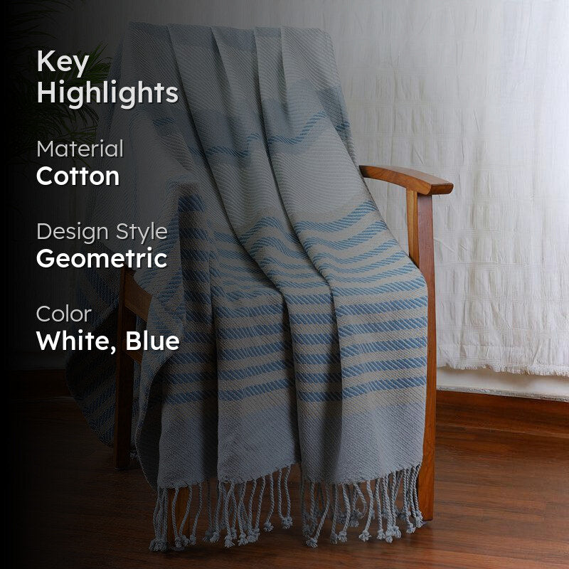Linear Luxe Knitted Cotton Throw media 2