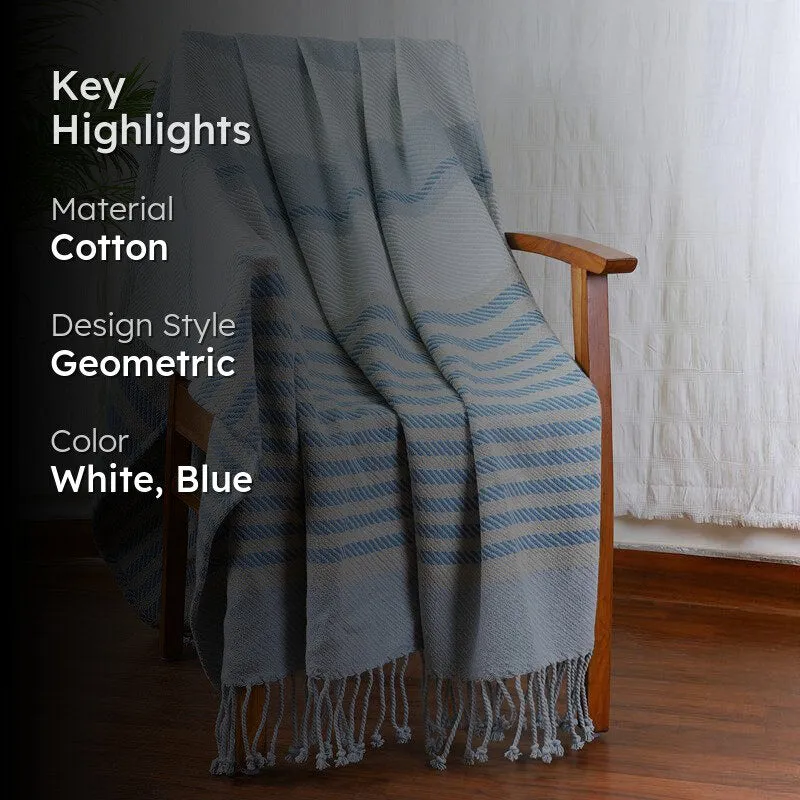 Linear Luxe Knitted Cotton Throw media 2