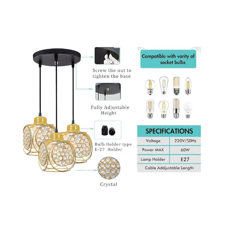 Capri Cluster Pendant Lamp - Gold media 6