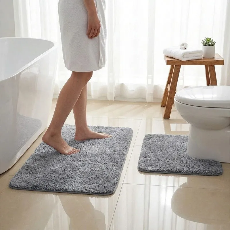 BathEase Anti Skid Bath Mats (Grey) - Set of Two media 1