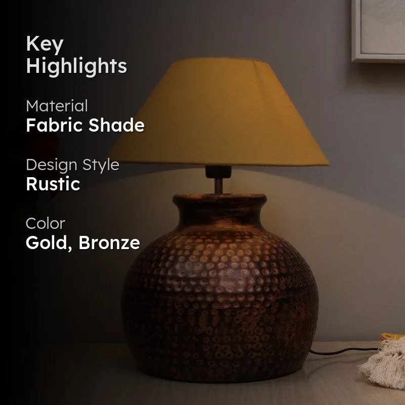 Girisha Fabric Table Lamp - Gold,Bronze media 2