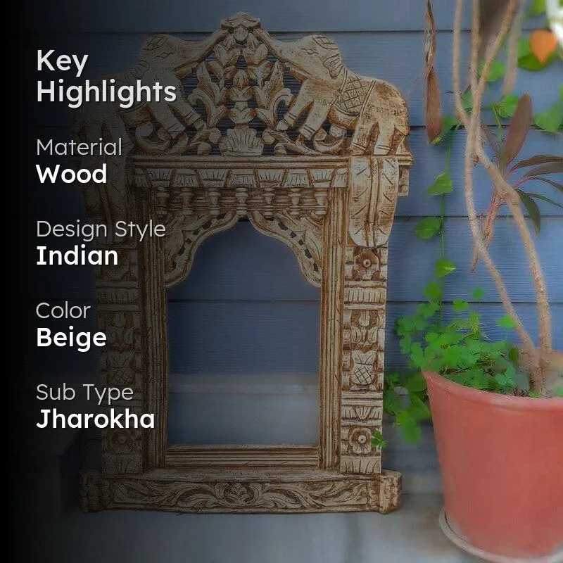 Gajendra Jharokha Wooden Wall Accent media 2