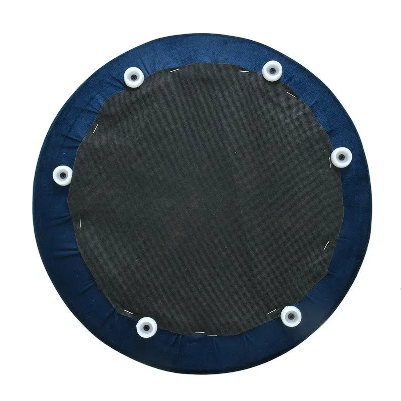 Dualtone Solid Velvet Pouffe - Grey & Blue media 6