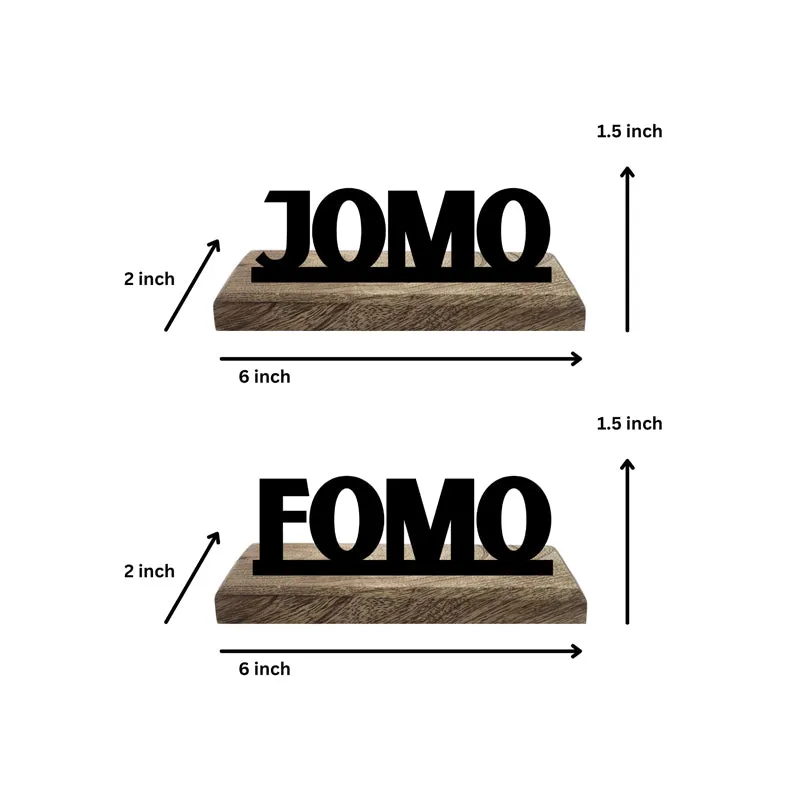 JOMO & FOMO Typography Showpiece - Set Of Two media 5