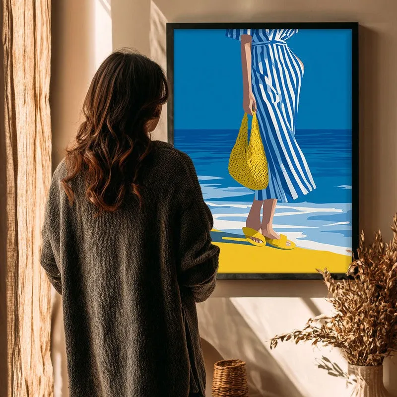 Shoreline Canvas Wall Painting - Black Frame media 4