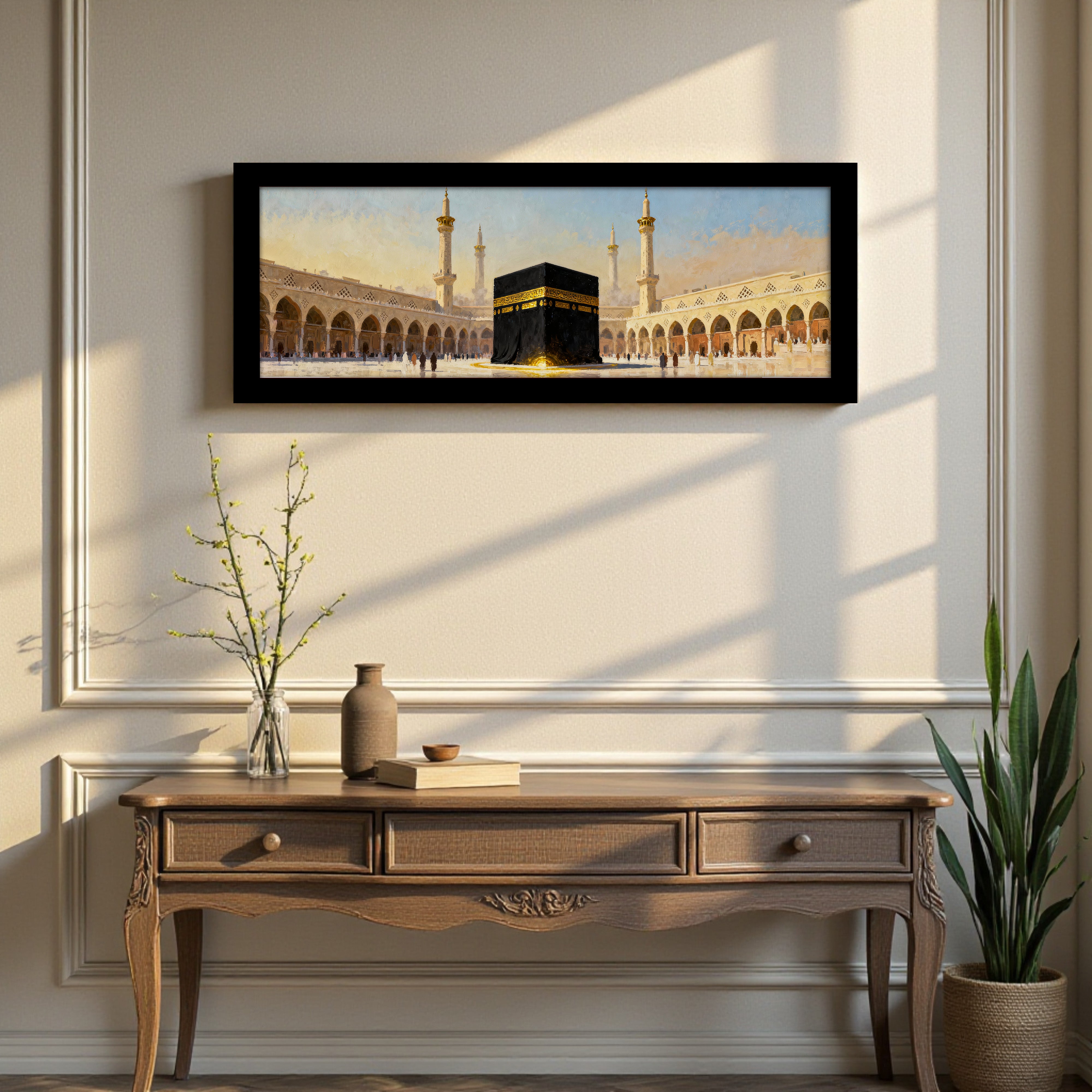 Divine Kaaba Panorama Paper Wall Art With Frame