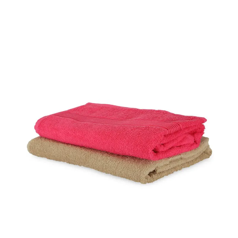 Bodil Bath Towel (Pink & Beige) - Set Of Two media 4