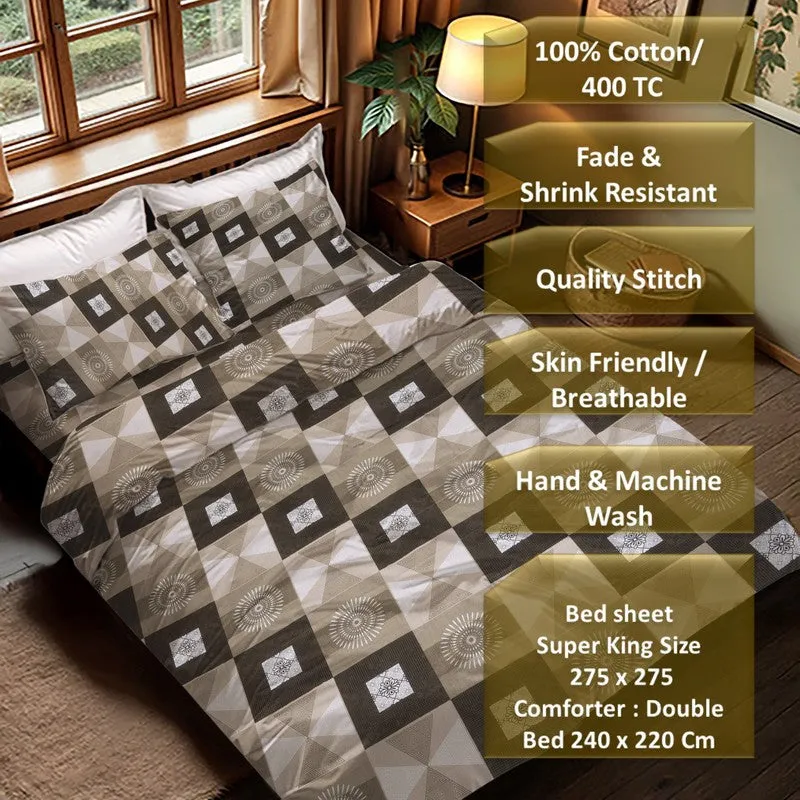 GeoVera Cotton Bedding Set (330 Gsm) - Four Piece Set media 8