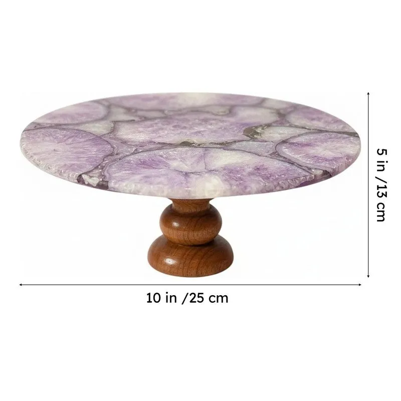 Emora Handcrafted Agate Cake Stand - Purple media 6