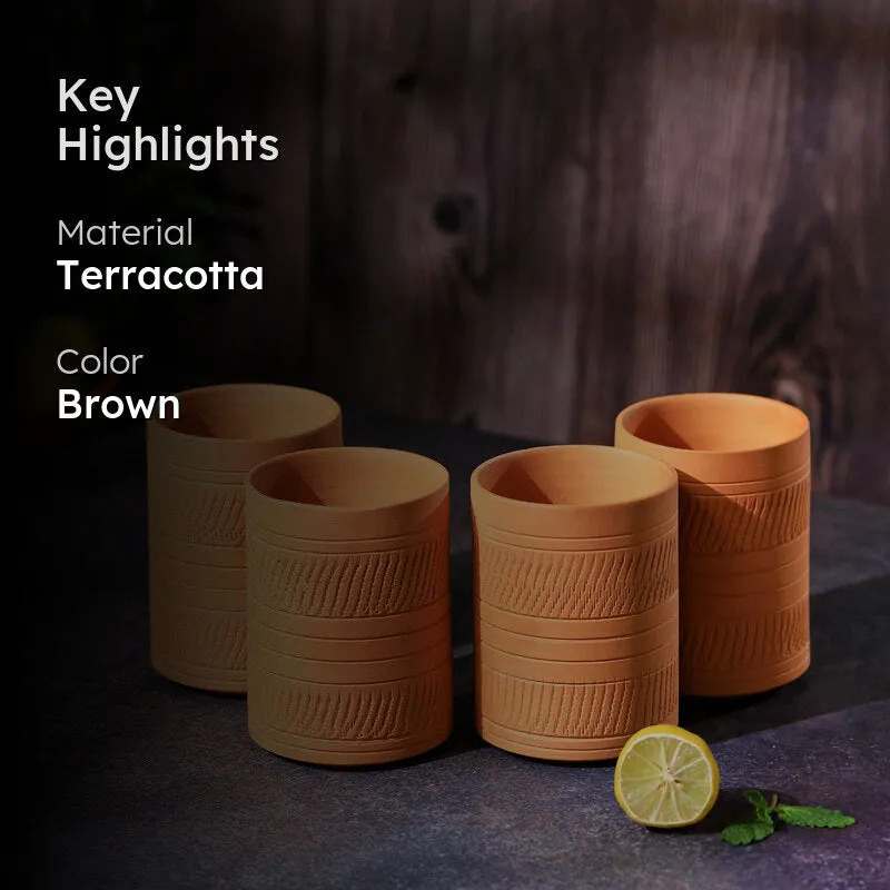 Mitti Terracotta Glass (350 mL) - Set Of Four media 2