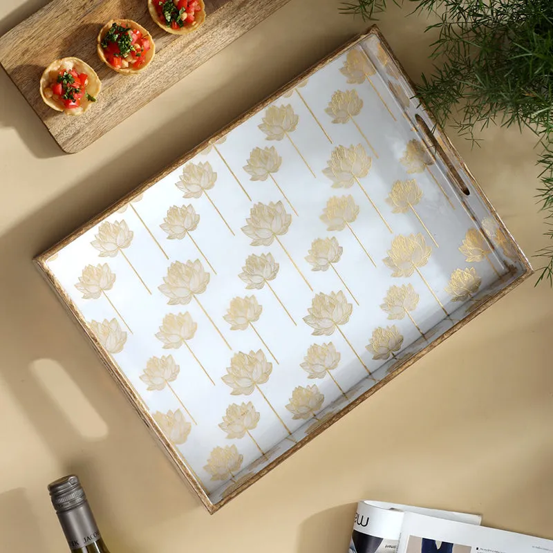 Lotus Lumina Enamel Coated Serving Tray media 1