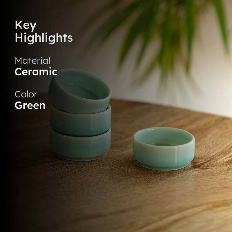 Oceano Green Dip Bowl (30 ML) - Set Of Four media 2