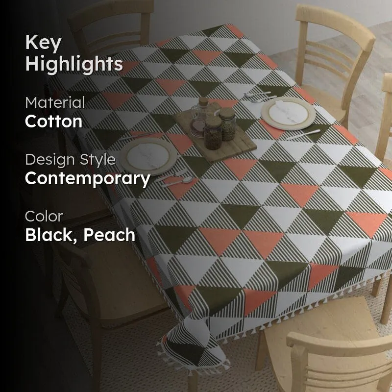 Merada Geometric Table Cover - Peach media 2