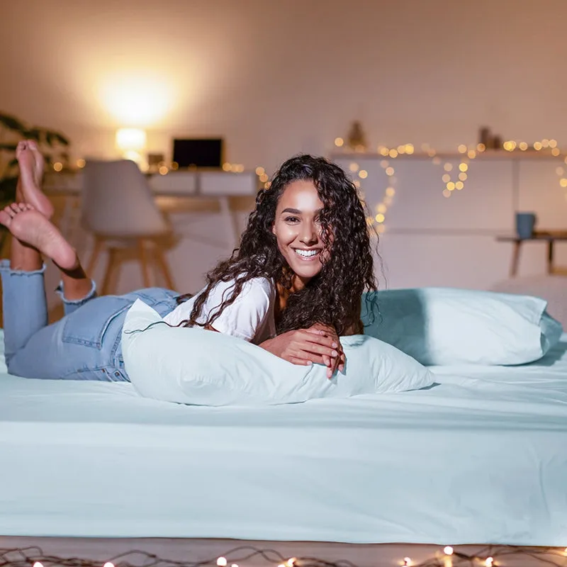 Maison Solid Cotton Single Bedsheet (Pale Blue) - 200 TC media 7