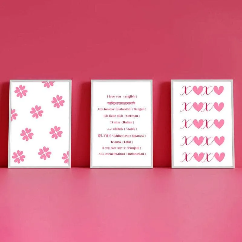 Ti Amo Paper Wall Art (Pink) - Set Of Three media 1