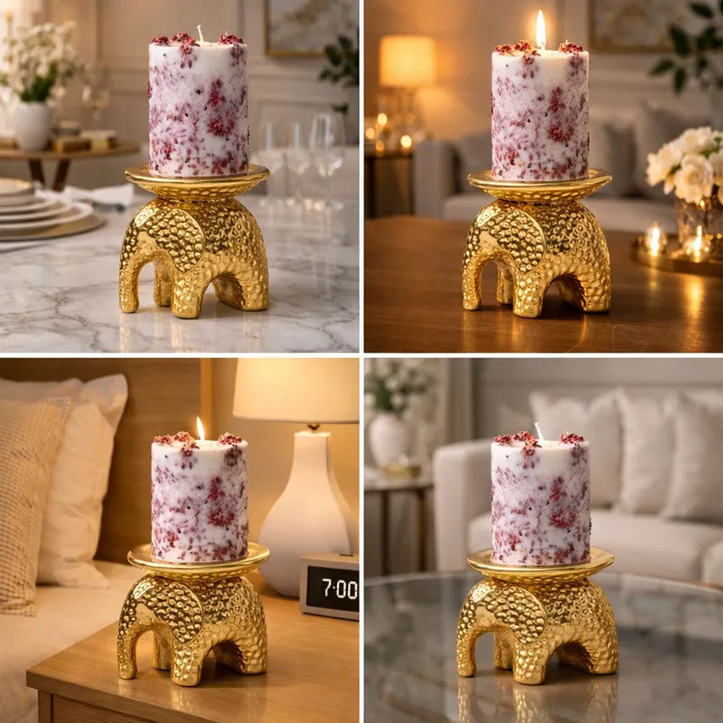 Suvarna Elephant Ceramic Candle Holder media 7