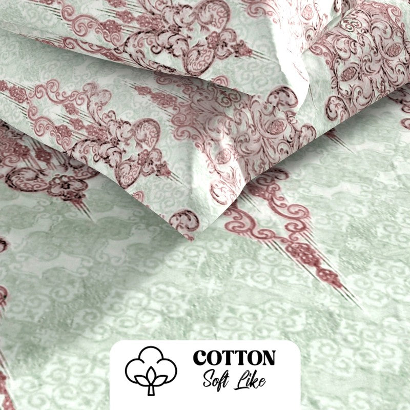 Deyricon Bedsheet (Pink,Green) - 115 GSM media 5